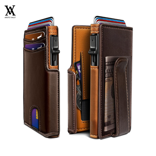 Aristo Vault® Premium Leather Wallet With Leather Money Clip