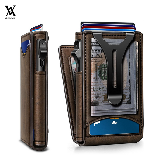 Aristo Vault® Premium Leather Wallet With Metal Case