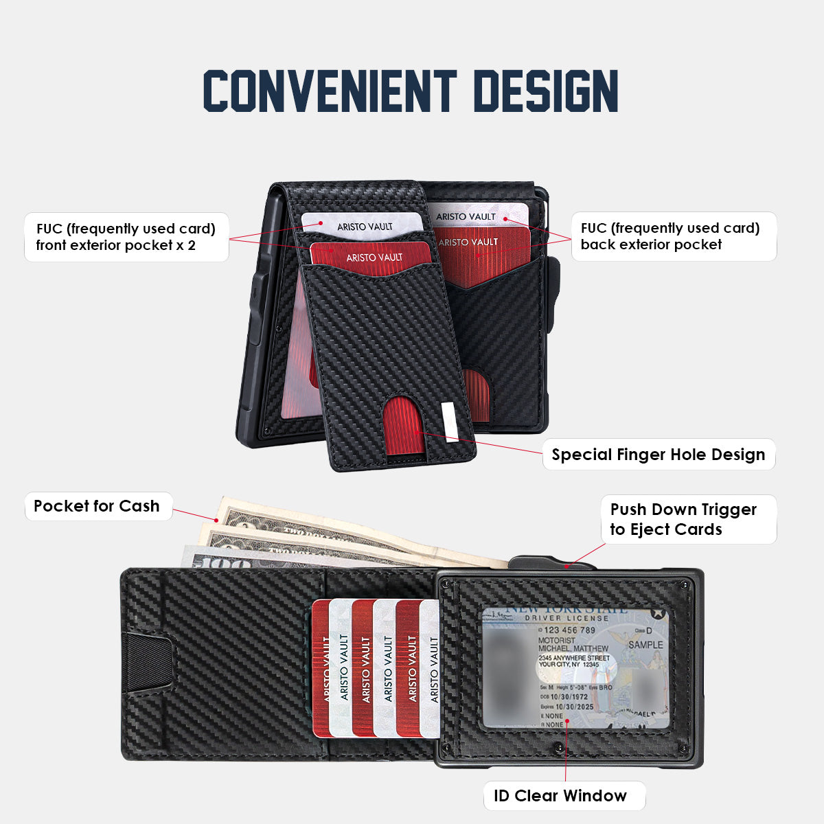 Aristo Vault® Wallet Upgraded Version 2.0 With Cash Slot